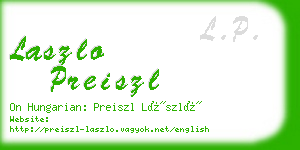 laszlo preiszl business card